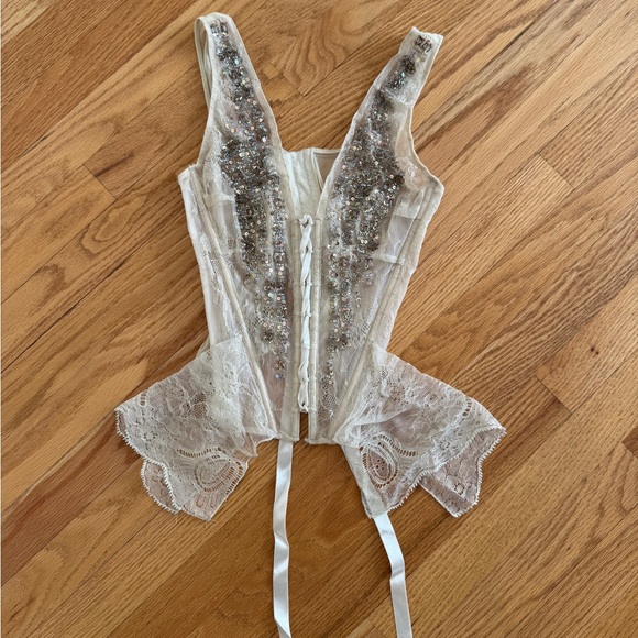 Victoria's Secret Other - Victoria’s Secret corset bustier beaded sequin mesh lingerie top